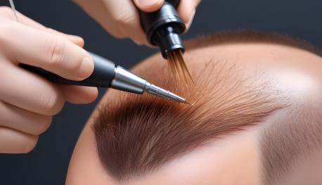 pikaso texttoimage Closeup view of a male patients scalp during micro 1